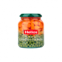 HELIOS Guisantes Extrafinos y Zanahorias Tarro con 340 gramos netos