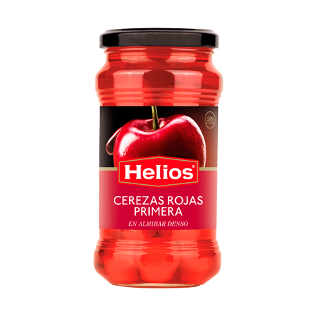 HELIOS Cerezas Rojas en Almíbar Denso Tarro con 410 gramos netos - Conservalia