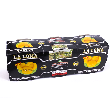 LA LOMA Peach Halves in Syrup Pack of 3 Units with 600 net grams (3 x 200 g)