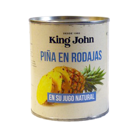 KING JOHN Sliced ​​Pineapple in Juice Can with 825 net grams