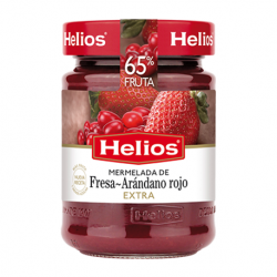 HELIOS Mermelada de Arándano rojo-Fresa Tarro con 340 gramos netos