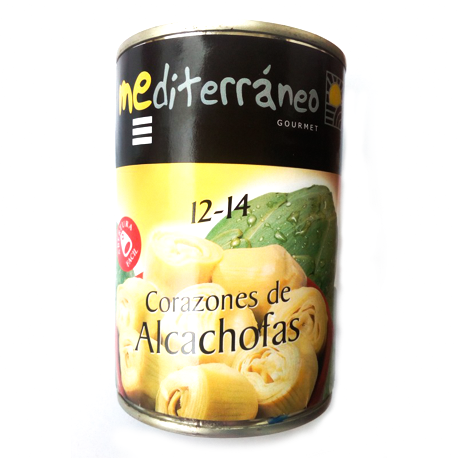 MEDITERRÁNEO Corazones de Alcachofa de 12 a 14 piezas Lata con 390 gramos netos