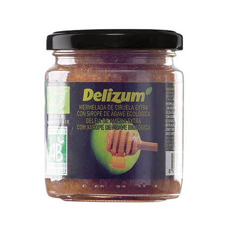 DELIZUM Organic Plum Jam with Agave Syrup Jar with 270 net grams