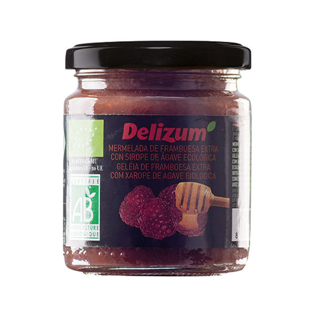 DELIZUM Organic Raspberry Jam with Agave Syrup Jar with 270 net grams