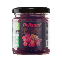 DELIZUM Organic Blueberries Jam with Agave Syrup Jar with 270 net grams