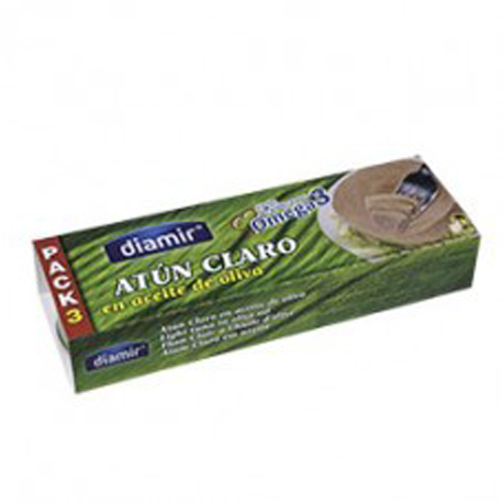 DIAMIR Light Tuna in Olive Oil Pack-3 Cans with 240 net grams (3 x 80 g)