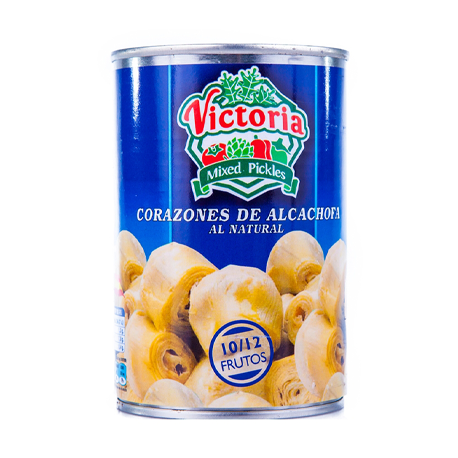VICTORIA Artichoke Hearts in Brine 10/12 count Can with 390 net grams