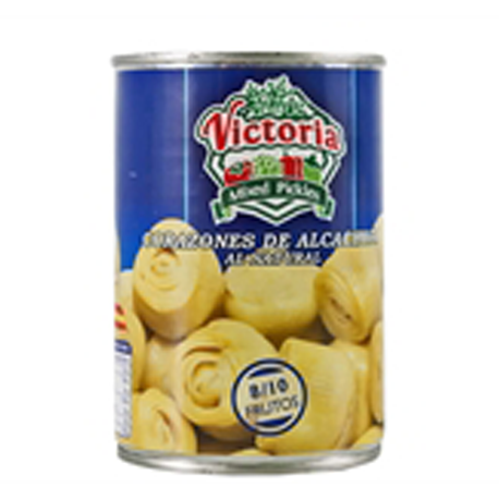 VICTORIA Artichoke Hearts in Brine 8/10 count Can with 390 net grams