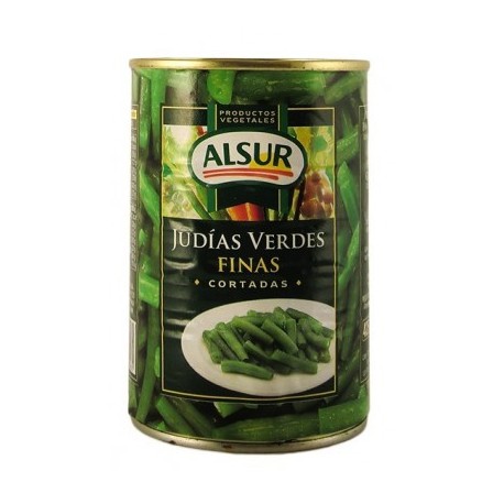 ALSUR Fine Green Beans Cut Tin with 390 net grams - Conservalia