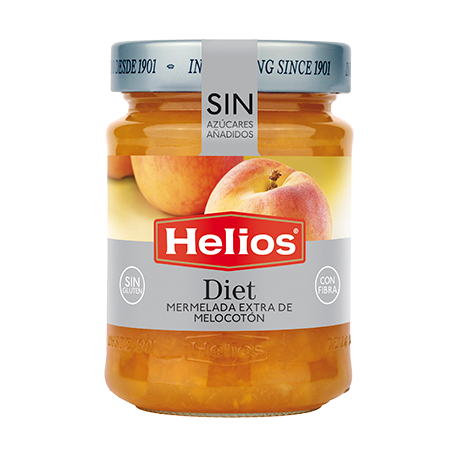 HELIOS Diet Peach Jam Jar with 280 net grams - Conservalia